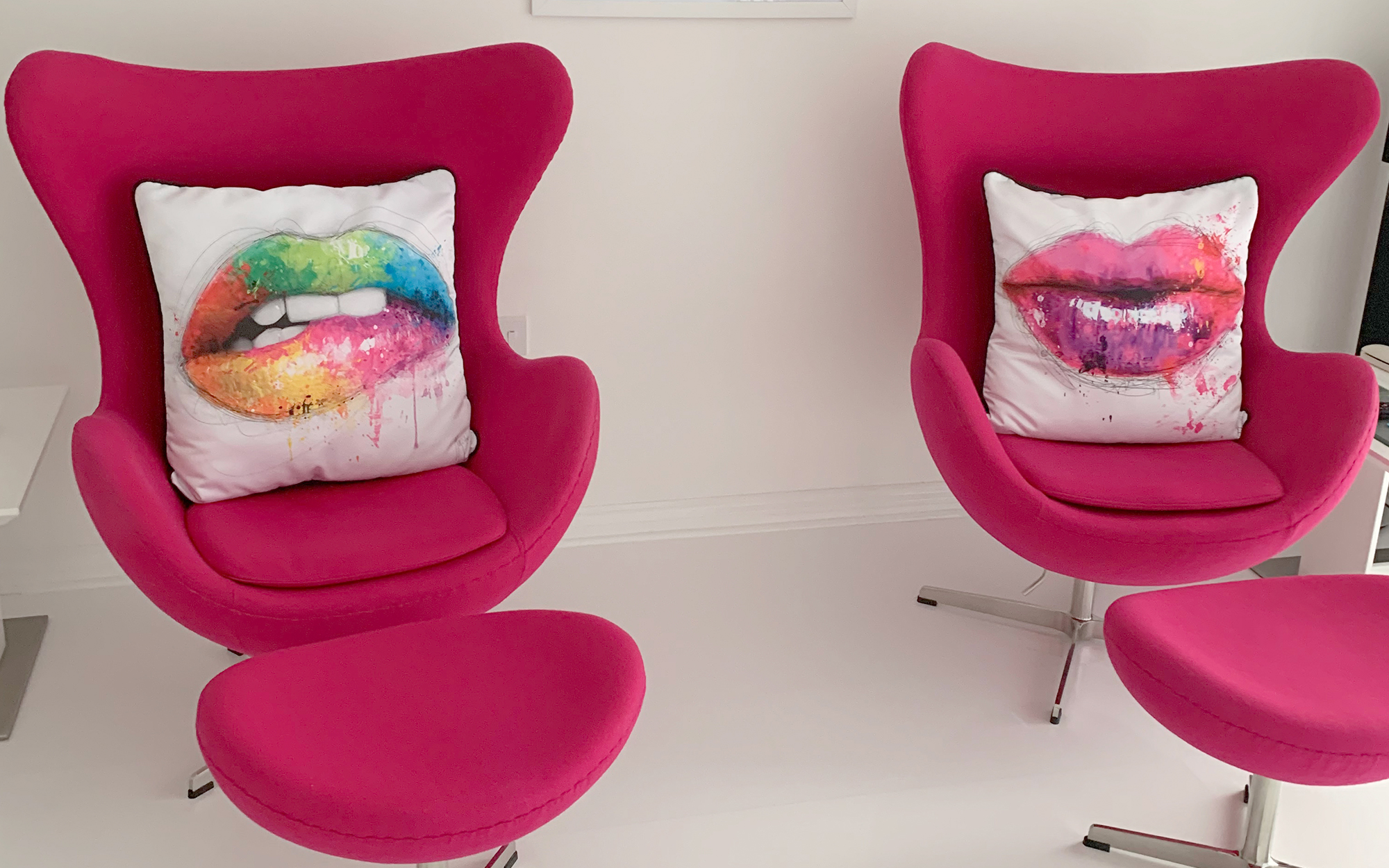 coloured egg chairs