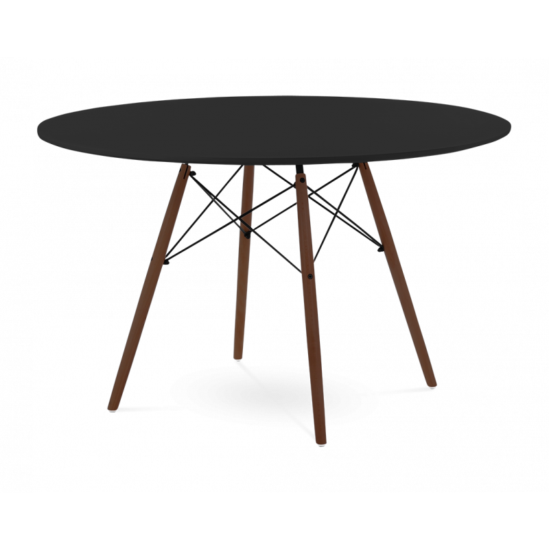 Designer Plastic 120cm Dining Table in Grey & Beech Wood Legs