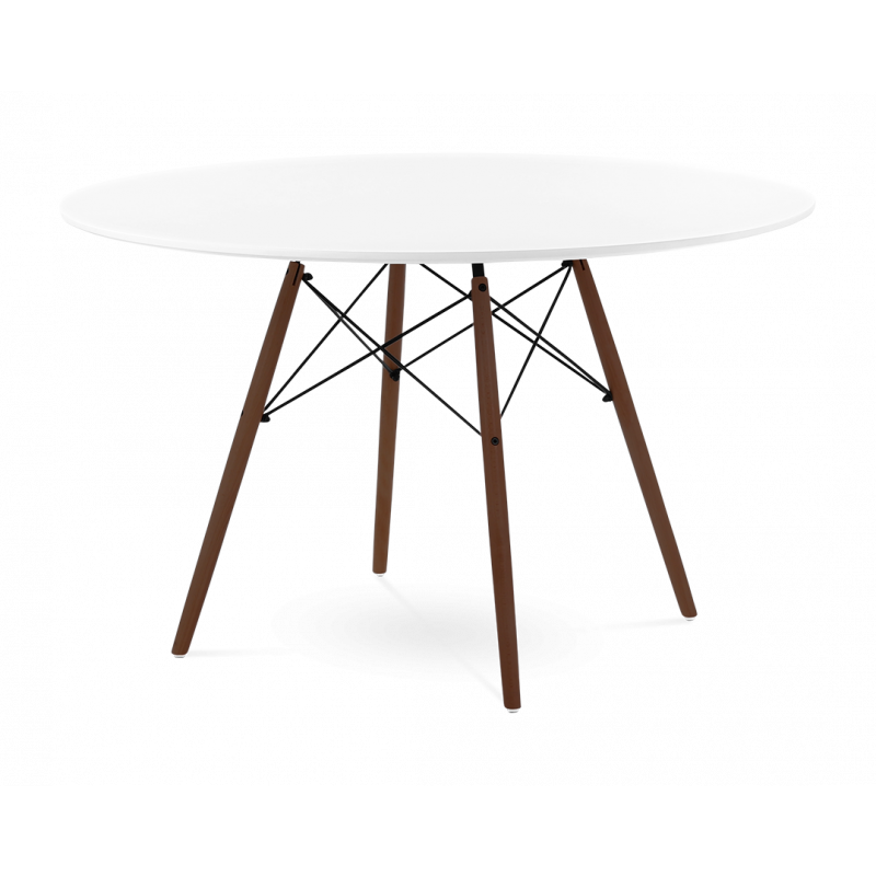 Eames 120cm Eiffel Dining Table Replica in White & Walnut Legs | Pash ...