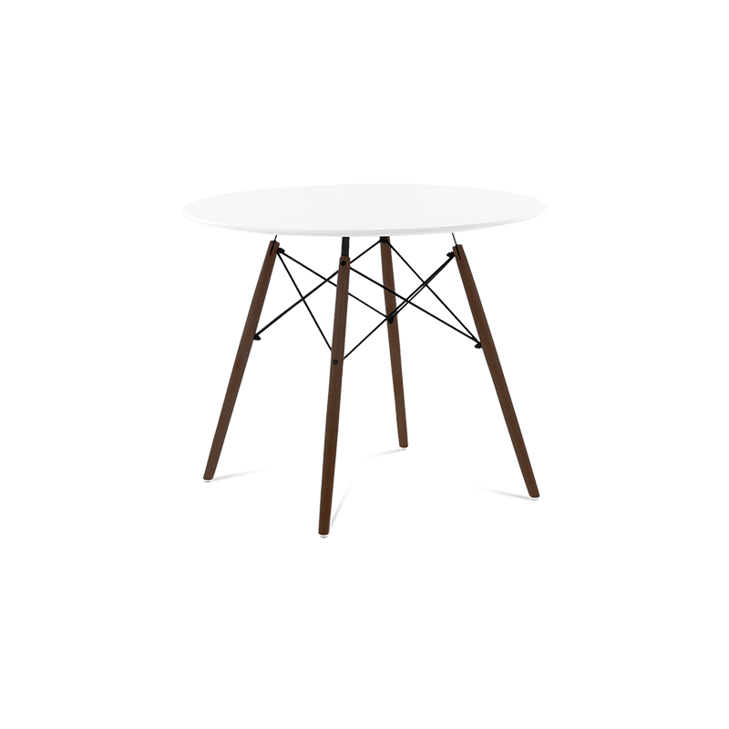 Eames Eiffel 90cm Dining Table Replica in White & Walnut Legs | Pash ...