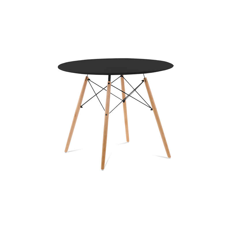 Eames Eiffel 90cm Dining Table Replica in Black & Beech Legs | Pash ...