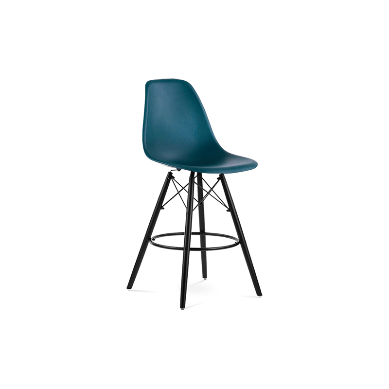 Eames Eiffel Bar Stool Replica In Ocean Black Legs Pash Classics   Mid Century Designer Bar Stool Black Ocean Fa 3 