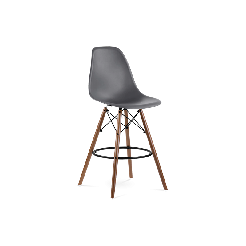 Eames Eiffel Bar Stool Replica In Dark Grey Walnut Legs Pash Classics   Mid Century Designer Bar Stool Walnut Dark Grey Fa 3 