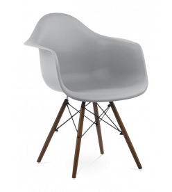 Eames DAW Chair Replica - Mid Grey & Walnut Legs 