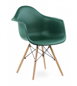 Eames DAW Chair in Forest Green & Beech Legs - front angle