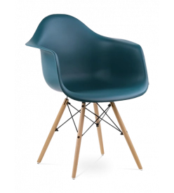 Eames DAW Chair in Ocean & Beech Legs - front angle