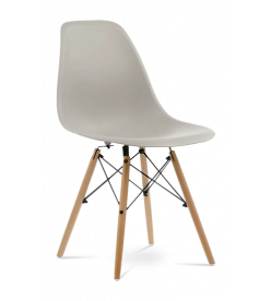 Eames DSW Chair Replica in Beige & Beech Legs - front angle