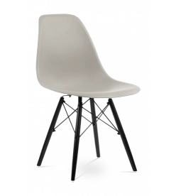 Eames DSW Chair Replica in Beige & Black Legs - front angle