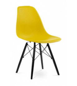 Eames DSW Chair Replica - Mustard & Black Legs 