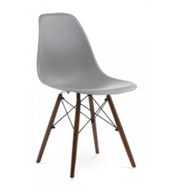 Eames DSW Chair Replica - Mid Grey & Walnut Legs 