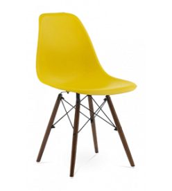 Eames DSW Chair Replica - Mustard & Walnut Legs 