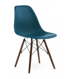 Eames DSW Chair Replica - Ocean & Walnut Legs 