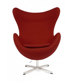 Jacobsen Egg Armchair in Red Wool - front