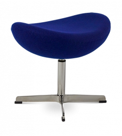 Arne Jacobsen Egg Ottoman in Blue Cashmere - front angle