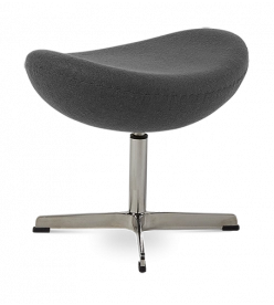 Arne Jacobsen Egg Ottoman in Mid Grey Cashmere - front angle