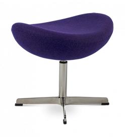 Arne Jacobsen Egg Ottoman in Purple Cashmere - front angle