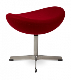 Arne Jacobsen Egg Ottoman in Red Wool - Front Angle