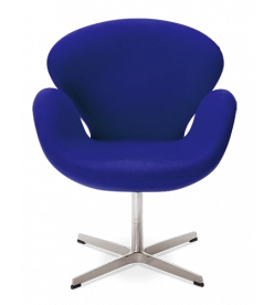 Arne Jacobsen Swan Chair Replica in Blue Cashmere - Front