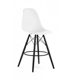 Eames Eiffel Bar Stool Replica - White & Black Legs 