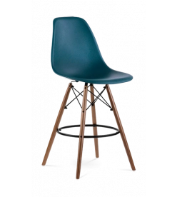 Eames Eiffel Bar Stool Replica - Ocean & Walnut Legs