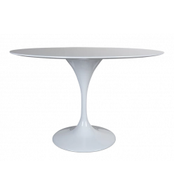 Saarinen 120cm Tulip Table Replica in White - mid angle