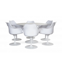 Saarinen Tulip Table & Chair Set Replica - 90cm table & 6 armchairs