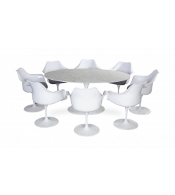 Saarinen Tulip Table & Chair Set - 170cm table & 8 armchairs