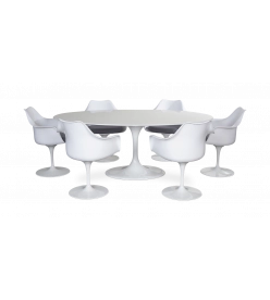 Saarinen Tulip Table & Chair Set - 170cm table & 6 armchairs