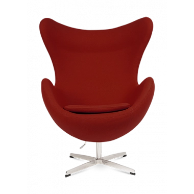 Wingback Curvaceous Armchair - Red Wool - OUTLET STOCK